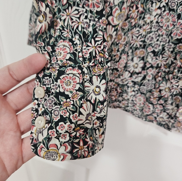J. Crew Liberty London Floral Print Blouse 100% Cotton 10 - Picture 5 of 9